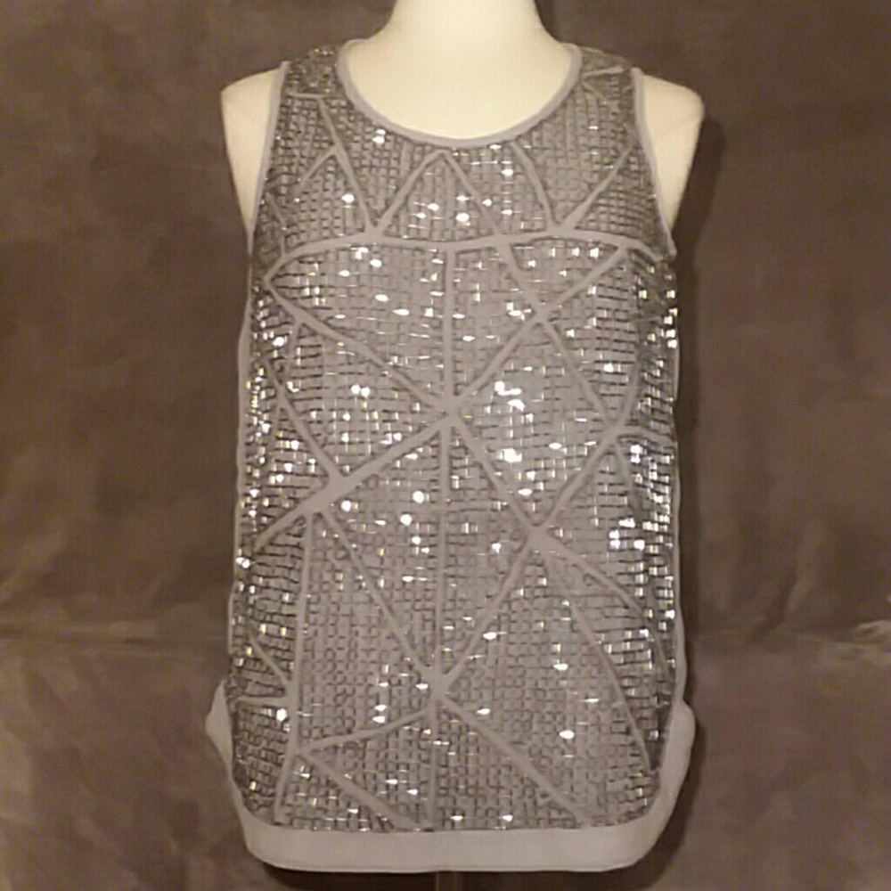 Olive & Oak Gray/Silver Sleeveless Top